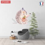 Sticker h�risson aquarelle xl (largeur 120cm, hauteur 98cm)