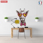 Sticker hipster girafe m (hauteur 58cm, largeur 45cm)