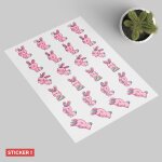 Sticker lapin rose