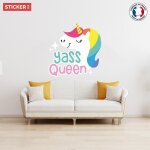 Sticker licorne yass queen m (hauteur 58cm, largeur 56cm)
