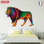 Sticker lion color? xl (largeur 98cm, hauteur 69cm)