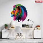 Sticker lion multicolore s (hauteur 38cm, largeur 34cm)