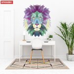 Sticker lion origami s (hauteur 38cm, largeur 33, 5cm)