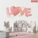 Sticker love ballons xl (largeur 120cm, hauteur 53cm)