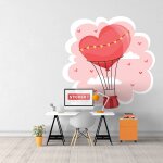 Sticker montgolfiere coeur s (largeur 38cm, hauteur 37, 5cm)