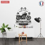 Sticker moto born to ride xl (largeur 90cm, hauteur 98cm)