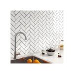 Stickers muraux 3d auto - adh�sifs carreaux blanc 15 pi�ces 30 x 30 cm texture chevrons effet carrelage ...