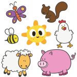 Sticker mural animaux ferme s (largeur 38cm, hauteur 37cm)