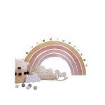 Sticker mural arc - en - ciel en tissu 160x85cm d�coration chambre enfant autocollant mural textile style ...