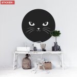 Sticker mural chat badge xxl (largeur 128cm, hauteur 128cm)