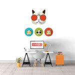 Sticker mural chat disco s (largeur 38cm, hauteur 38cm)