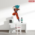 Sticker mural goku ssj blue s (hauteur 38cm, largeur 18cm)