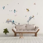 Sticker mural oiseaux nature s (largeur 38cm, hauteur 29cm)