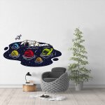 Sticker nager dans lespace s (hauteur 33, 5cm, largeur 60cm)