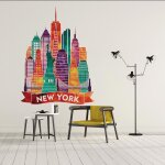 Sticker new york color? m (hauteur 58cm, largeur 44cm)