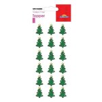 Stickers no�l en relief - sapins verts � paillettes