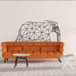 Sticker el�phant g�ometrique xl (largeur 98cm, hauteur 67cm)