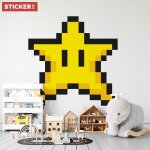 Sticker pixel art etoile m (hauteur 58cm, largeur 58cm)