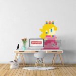 Sticker pixel art peach m (hauteur 58cm, largeur 42cm)