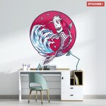 Sticker poisson carpe koi xl (hauteur 98cm, largeur 84cm)