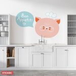 Sticker porcelet cuistot m (hauteur 54cm, largeur 90cm)
