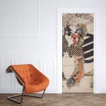 Sticker porte art chinois - 204 x 93 cm