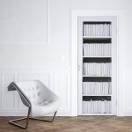 Sticker porte biblioth�que blanche - 204 x 73 cm