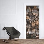 Sticker porte bois et rondin - 204 x 73 cm