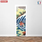 Sticker porte cascade de yoshino - 204 x 63 cm
