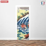 Sticker porte cascade de yoshino - 204 x 73 cm