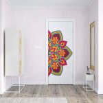 Sticker porte mandala fleur - 204 x 93 cm