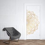 Sticker porte mandala or - 204 x 93 cm