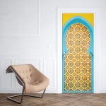 Sticker porte orientale zellige - 204 x 63 cm