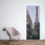 Sticker porte tour eiffel rue parisienne - 204 x 73 cm
