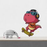 Sticker t - rex skate cool s (hauteur 38cm, largeur 28cm)