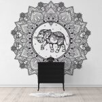 Sticker rosace elephant mandala s (largeur 38cm, hauteur 38cm)