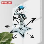 Sticker squelette matelot m (hauteur 58cm, largeur 53cm)