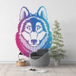 Sticker tete de loup s (hauteur 38cm, largeur 25cm)