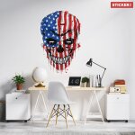 Sticker tete de mort usa m (hauteur 58cm, largeur 37cm)