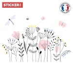 Sticker vase fleurie xl (largeur 98cm, hauteur 94cm)