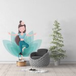 Sticker yoga relaxation xl (largeur 98cm, hauteur 95, 5cm)