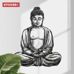 Sticker zen bouddha classic s (hauteur 38cm, largeur 31cm)