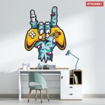 Sticker zombie manette s (hauteur 38cm, largeur 28cm)