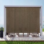 Store enrouleur ext�rieur 120x180cm, gris clair intimit� maximale et toile hdpe bloquant 90% des uv protection ...