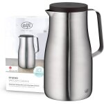Studio tt 1l, inox, pichet isotherme a double paroi en inox mat, maintient 12 heures chaud, 24 heures ...