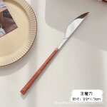 Style japonais simple en acier inoxydable imitation bois manche couteau fourchette cuillere baguettes ...