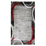 Subway encadre tapis de couloir contemporain en polypropyl�ne - 80 x 150 cm - rouge