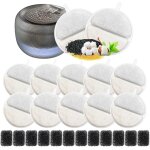 Subzonal - lot de 12 filtres de fontaine a eau pour chat et 6 eponges de rechange pour fontaine a eau ...