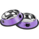 Subzonal - lot de 2 gamelles pour chat en acier inoxydable antidrapant pour petits chats incassable ...