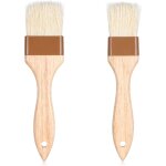 Subzonal - lot de 2 pinceaux a ptisserie en poils naturels avec manche en bois - 2 tailles - rutilisables ...